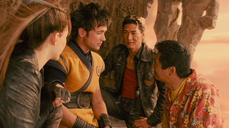 The lead characters of Dragonball: Evolution having a conversation (2009)