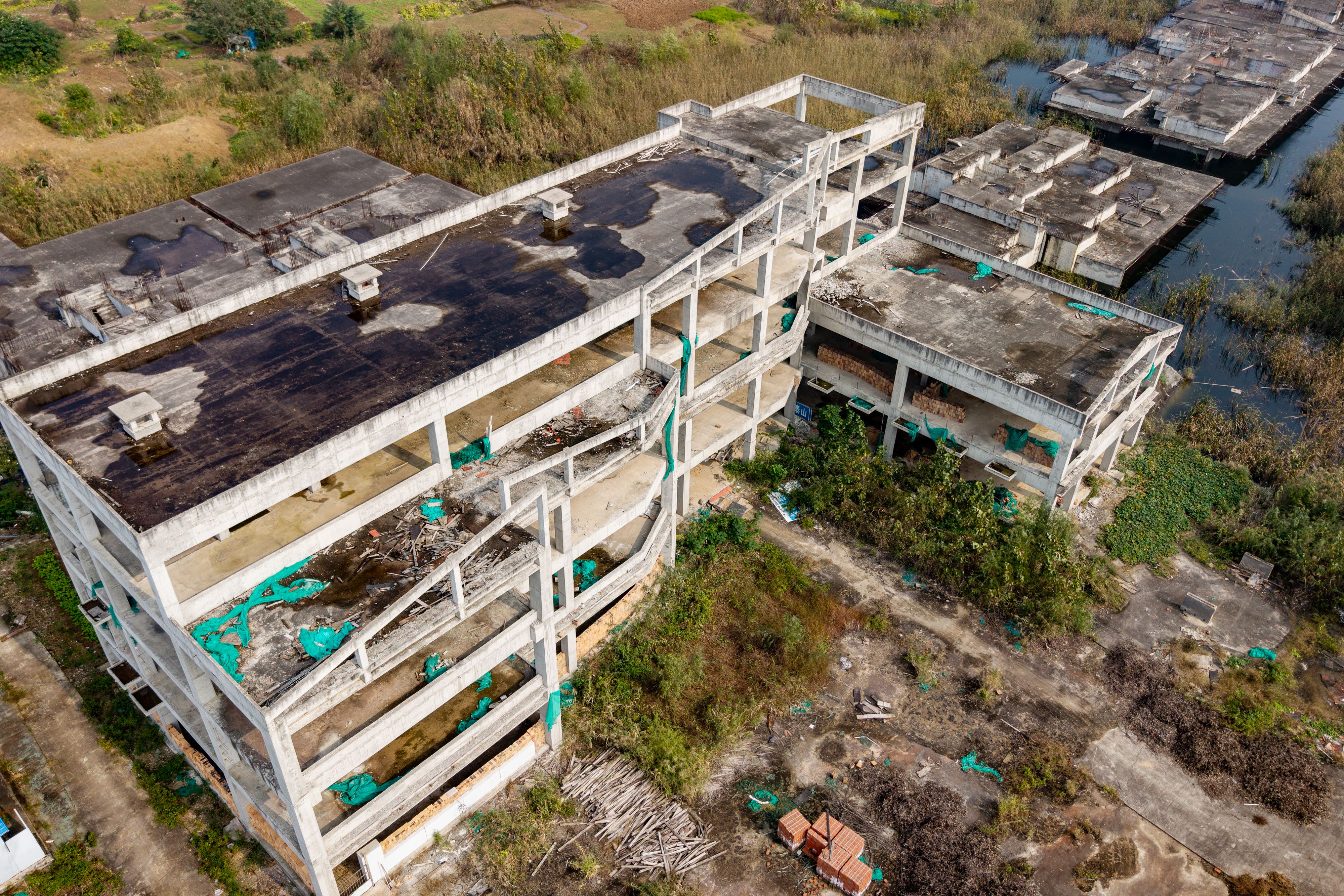 A development in Fuyang City, Anhui Province, China reportedly abandoned by Evergrande.