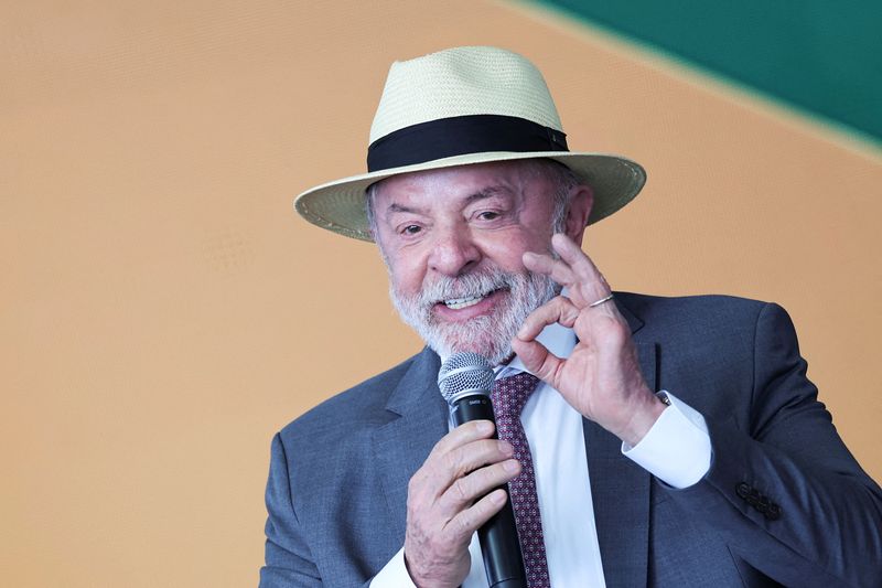 Brazil's President Luiz Inacio Lula da Silva attends a ceremony at the Planalto Palace in Brasilia