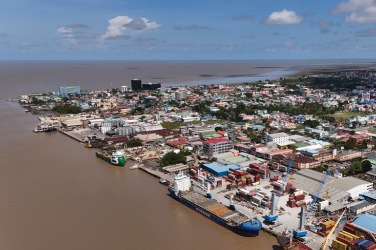 Ships docked at a port