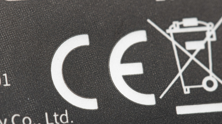 The WEEE icon on a product alongside CE
