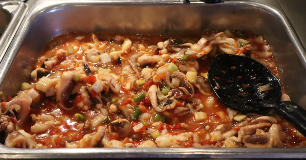 Spicy baby octopus ceviche at Golden Palace Buffet in Livonia, MI.