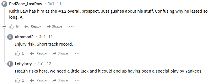 How did Yankees fans grade their top 2026 MLB Draft picks?