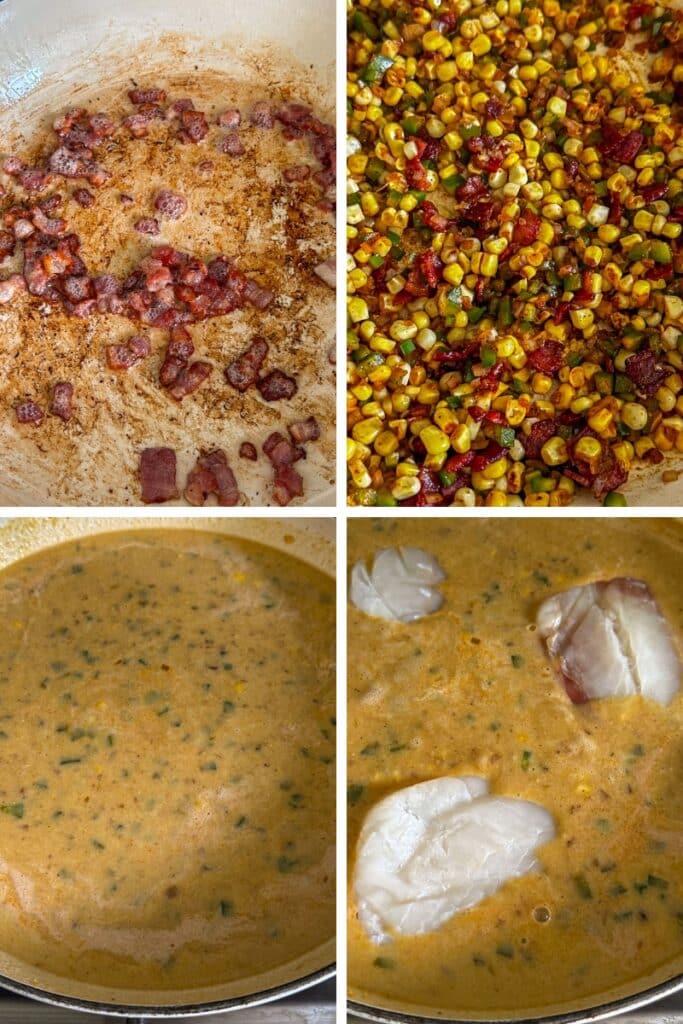 steps for making the corn chowder base
