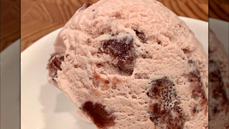 Scoop of strawberry ice cream