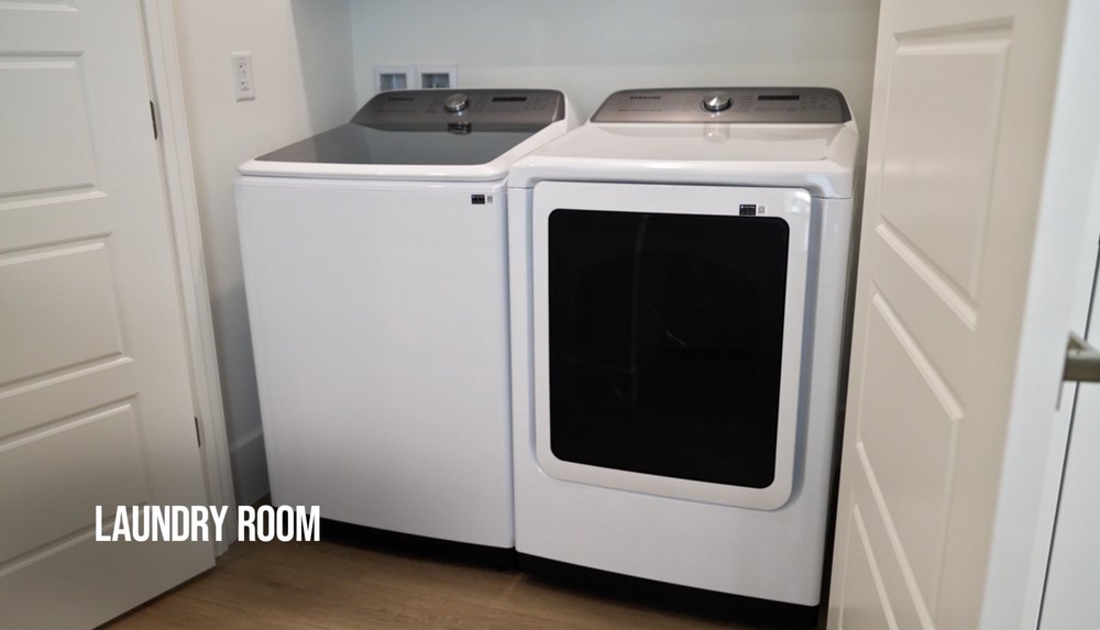 Washer and dryer units are available on the upper level of the home.