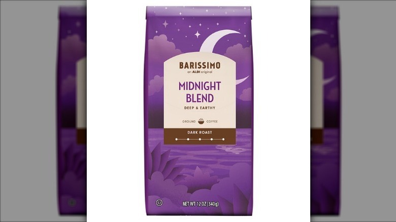 Midnight blend in a purple bag on a white background.