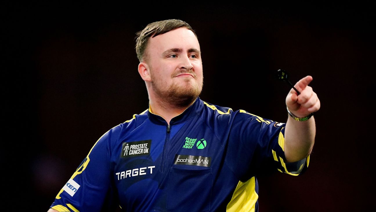 Luke Littler progresses in World Matchplay after hitting nine darter vs. Nathan Aspinall