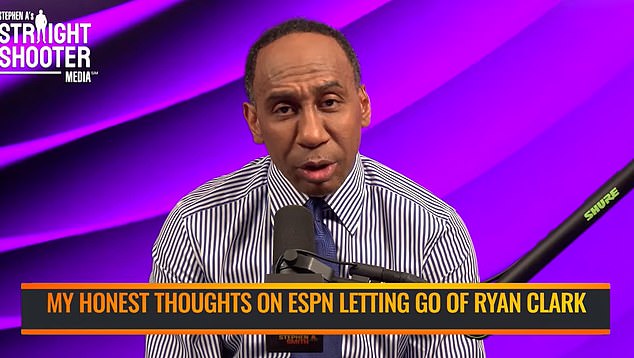 Stephen A. Smith says ESPN know he is 'not happy' about the decision to fire Ryan Clark