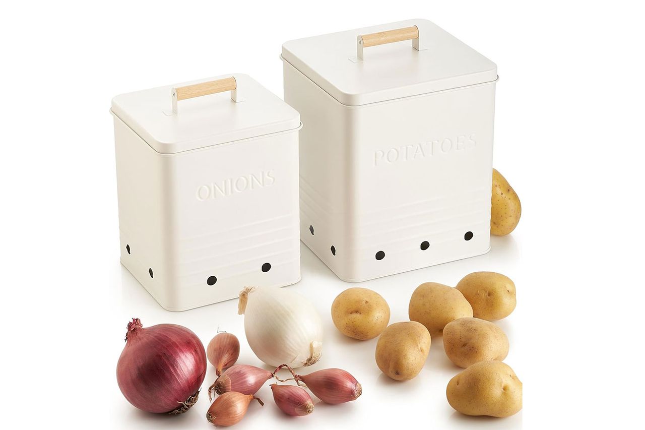 ZICOTO Beautiful Potato and Onion Storage Container Set,