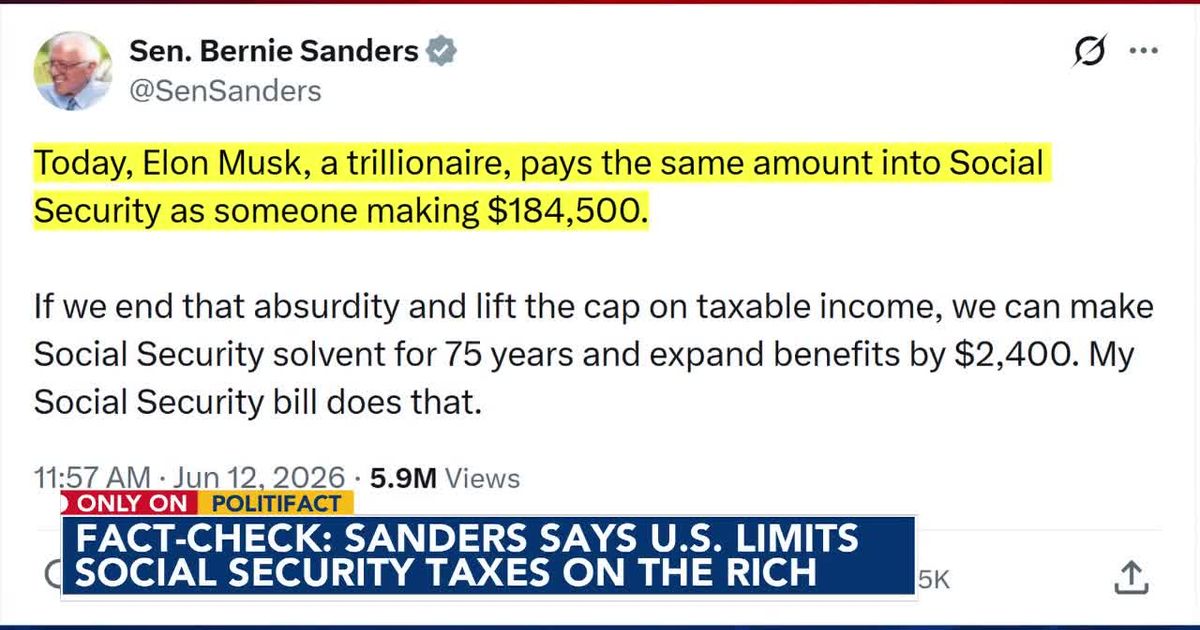 Fact-check: Does Elon Musk pay the same amount into Social Security as someone making $185K?