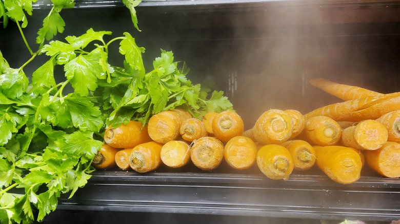 Misted produce at grocery store