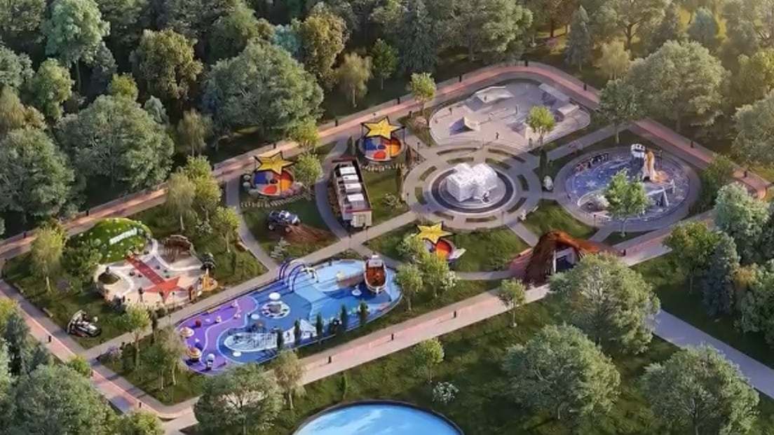 This is how the 400,00 square foot Donald Trump Park would look from the air. / Bucharest District 4 Mayor Daniel Băluță
