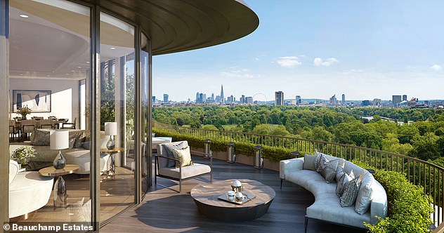 A penthouse flat at the Park Modern complex overlooking Hyde Park (pictured) was reportedly sold to AI businessman Igor Babuschkin - who later denied involvement