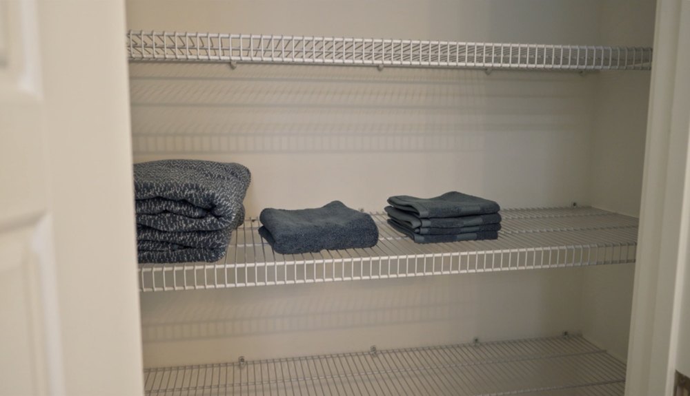 Dupree comments that the home's linen closet is