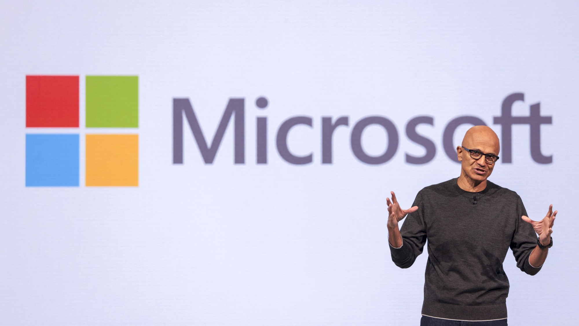 Microsoft Chairman and CEO Satya Nadella speaks at the Microsoft Build 2025, conference in Seattle, Washington on May 19, 2025.