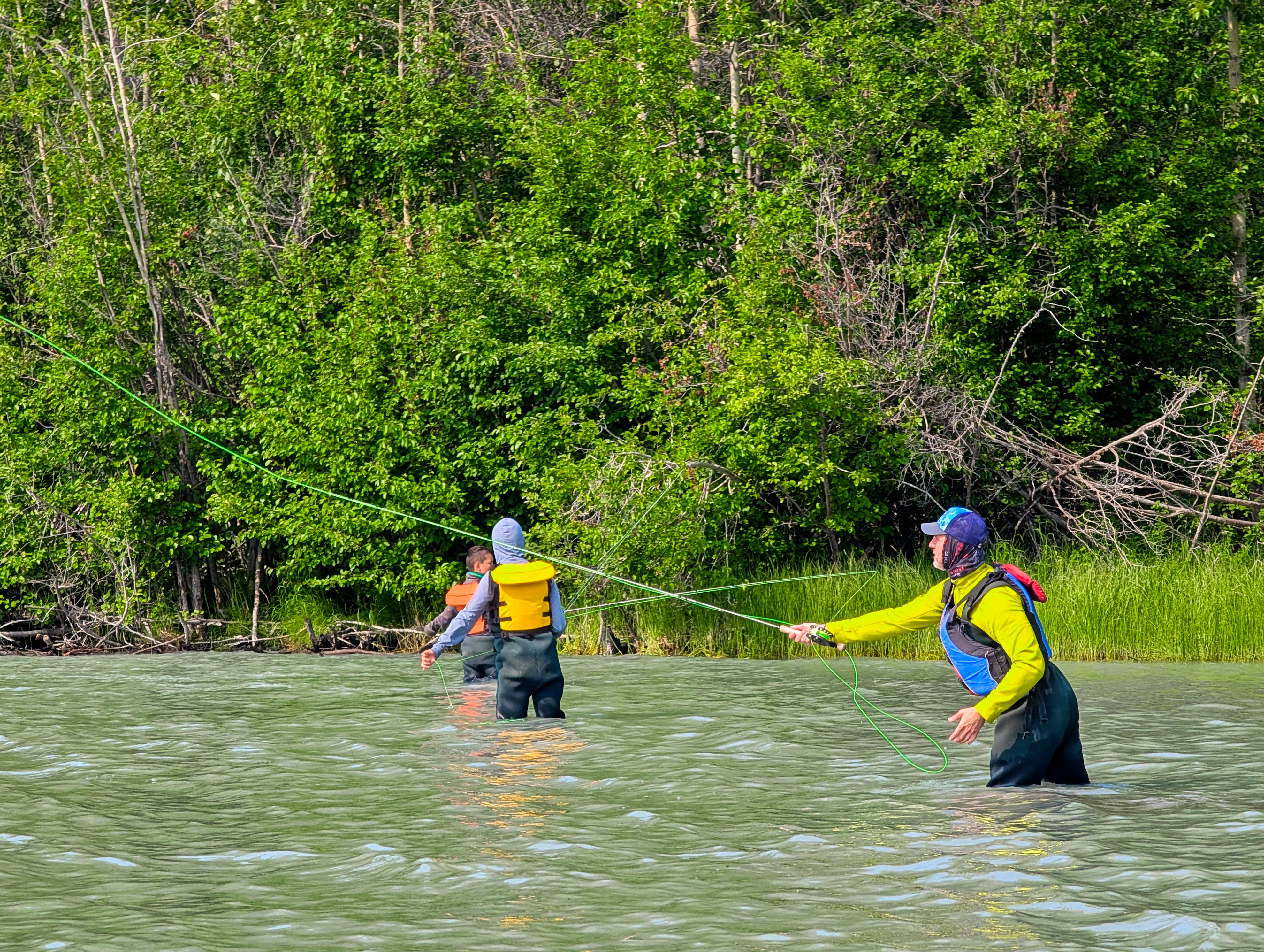 Salmon fishing on the Klutina River, a tributary of the Copper River with Copper River Guides, Copper Center, Alaska