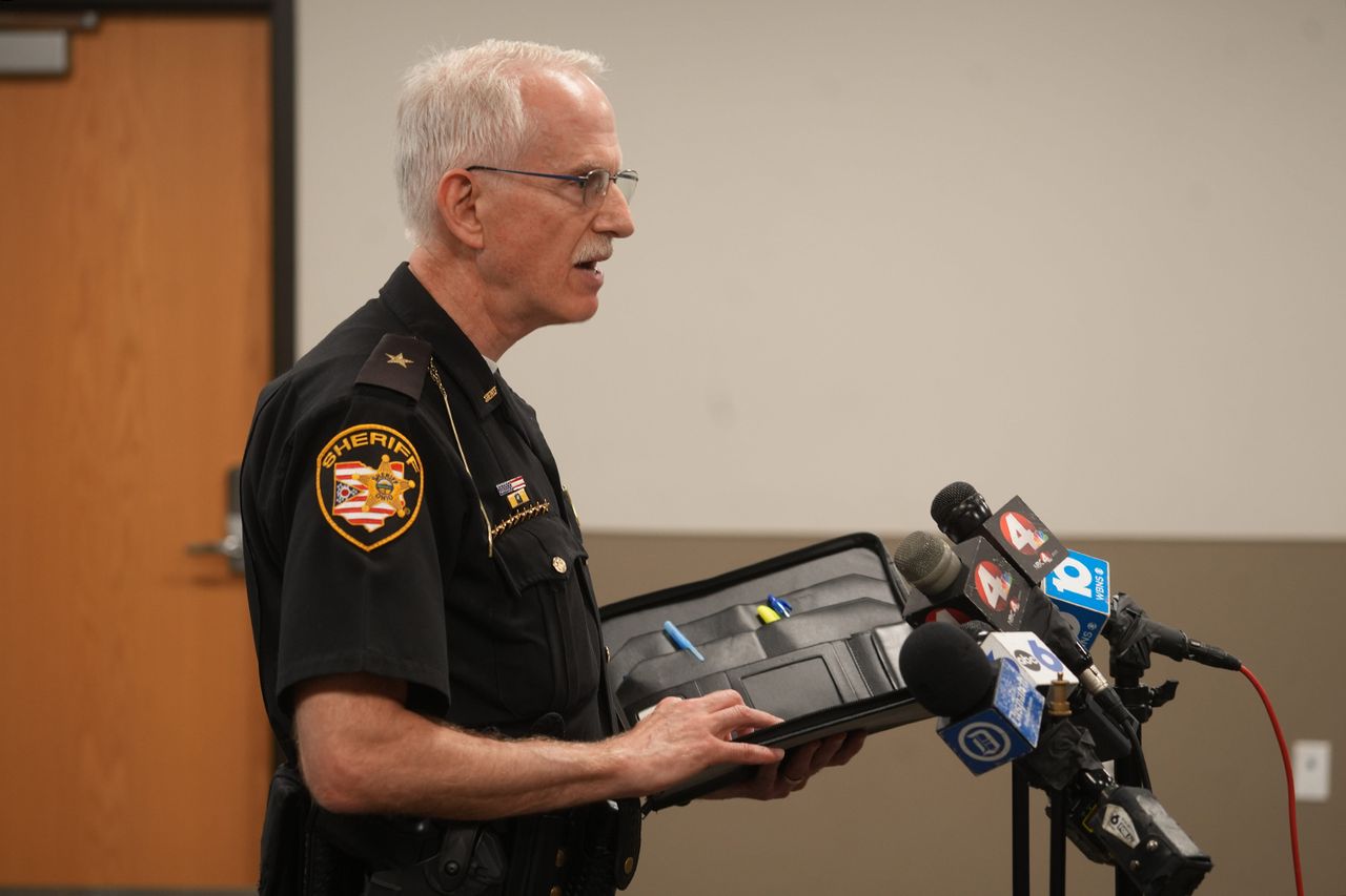 Delaware County Sheriff Jeffrey Balzer gives details July 20, 2026 as two women died after they were pulled from the Scioto River July 19 and up to three men remain missing the next morning. A driver called 911 just after 9 p.m. July 19 after seeing a distraught young child running alongside State Route 257, according to a Delaware County Sheriff's Office news release. The child told the driver his family was in the river.