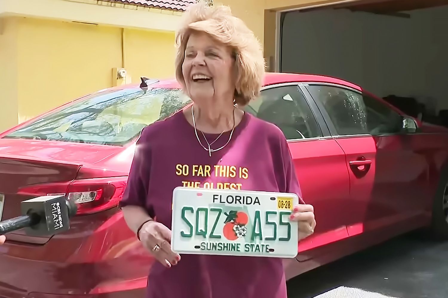 Florida woman, 76, is shocked after receiving license plate that appears to spell out a suggestive phrase