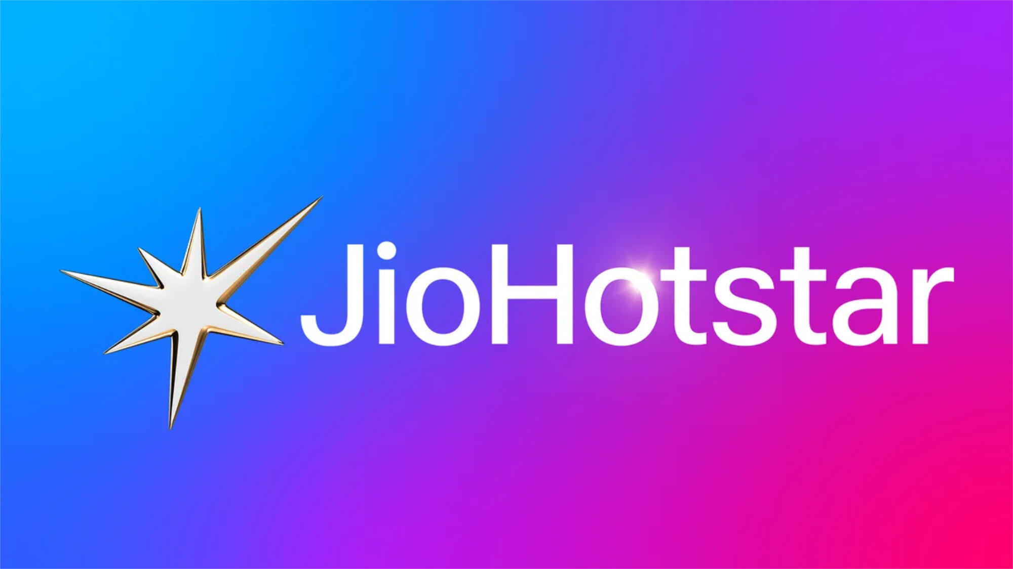 The logo for streaming service JioHotstar on a purple and pink background.