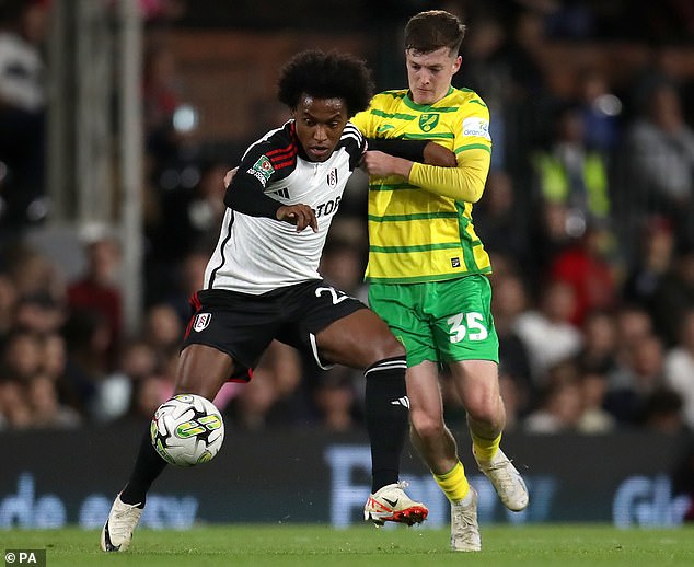 Kellen Fisher competes with Fulham's Willian back in 2023