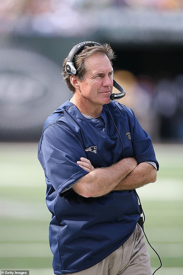 Bill Belichick is seen during a 2007 game against the Jets in New Jersey. A year later, a member of his Patriots staff was caught recording New York coaches' hand signals