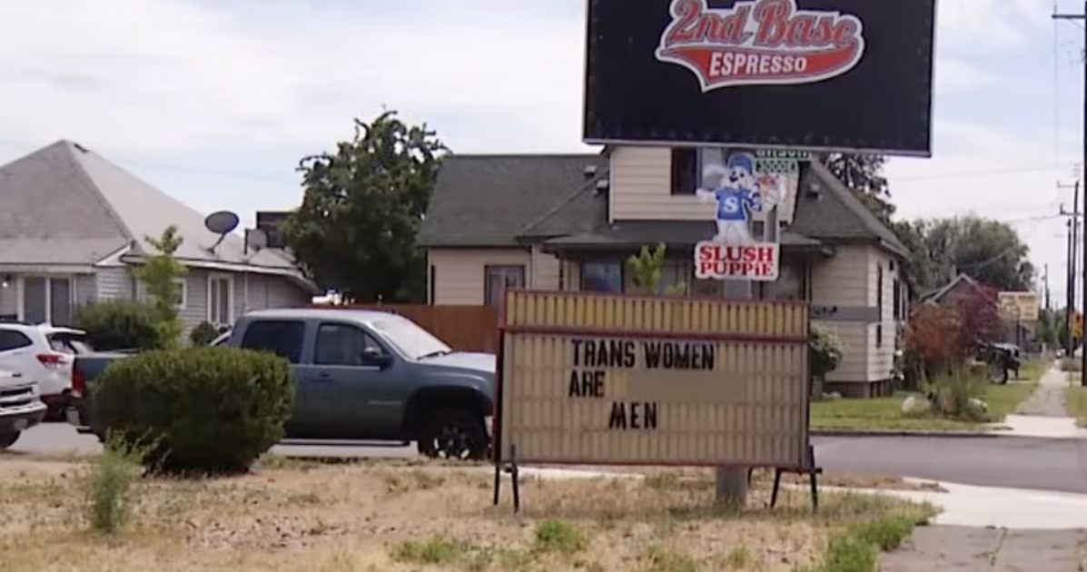 Right-wing coffeeshop review-bombed & protested over sign calling trans women an ableist slur