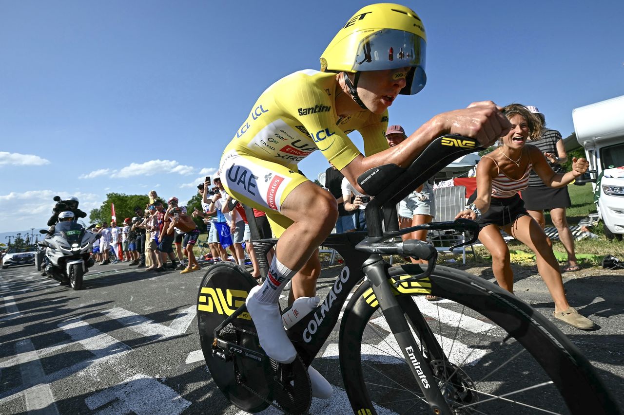 Tadej Pogačar finishes second to Remco Evenepoel after time trial scare