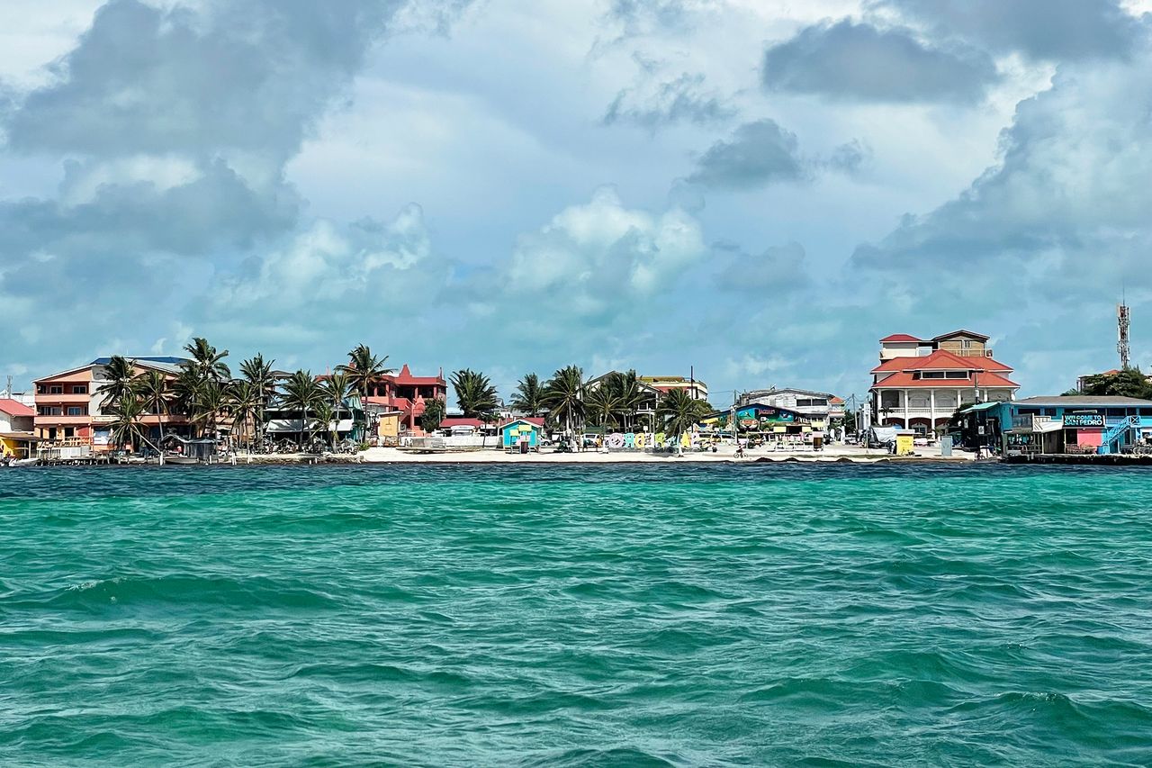 View of San Pedro, Ambergris Caye, Belize from the water