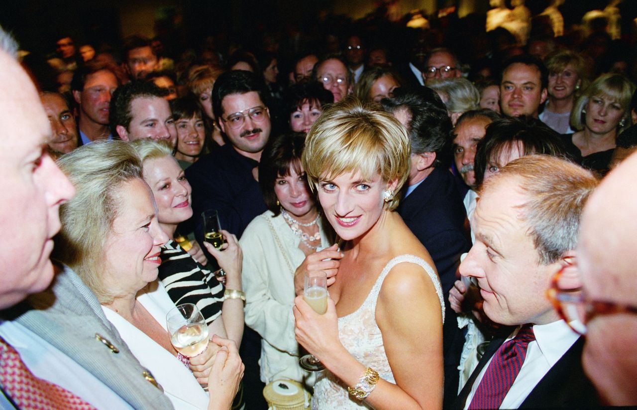 Princess Diana at the Christie's preview party and reception on June 23, 1997.
