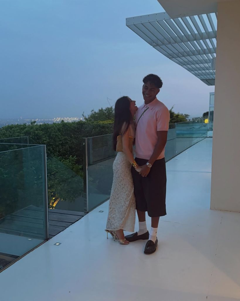 Lamine Yamal with his girlfriend Inés García, with whom he made his relationship public in May.
