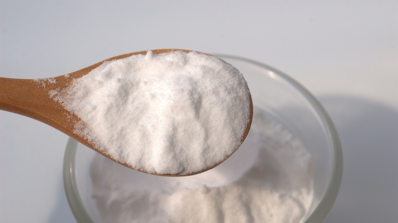 Baking soda on a spoon