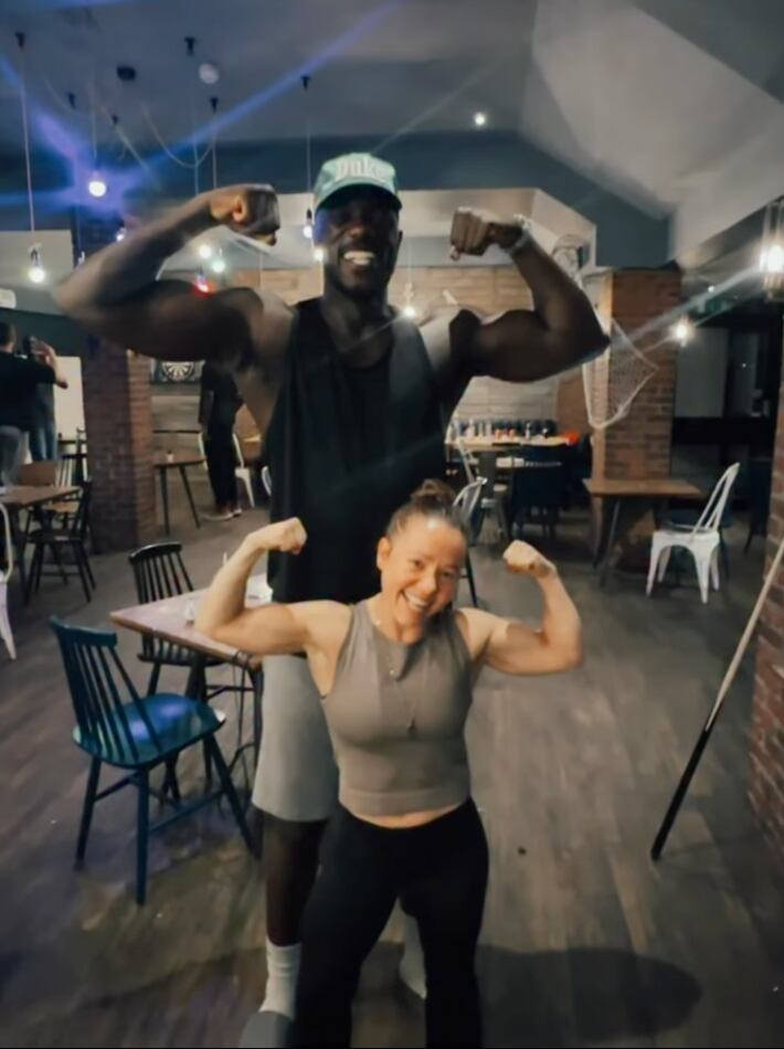 Devyn Dalton poses, displaying her arm muscles in a post celebrating the release of ‘The Odyssey.’ / Instagram/Devyn Dalton