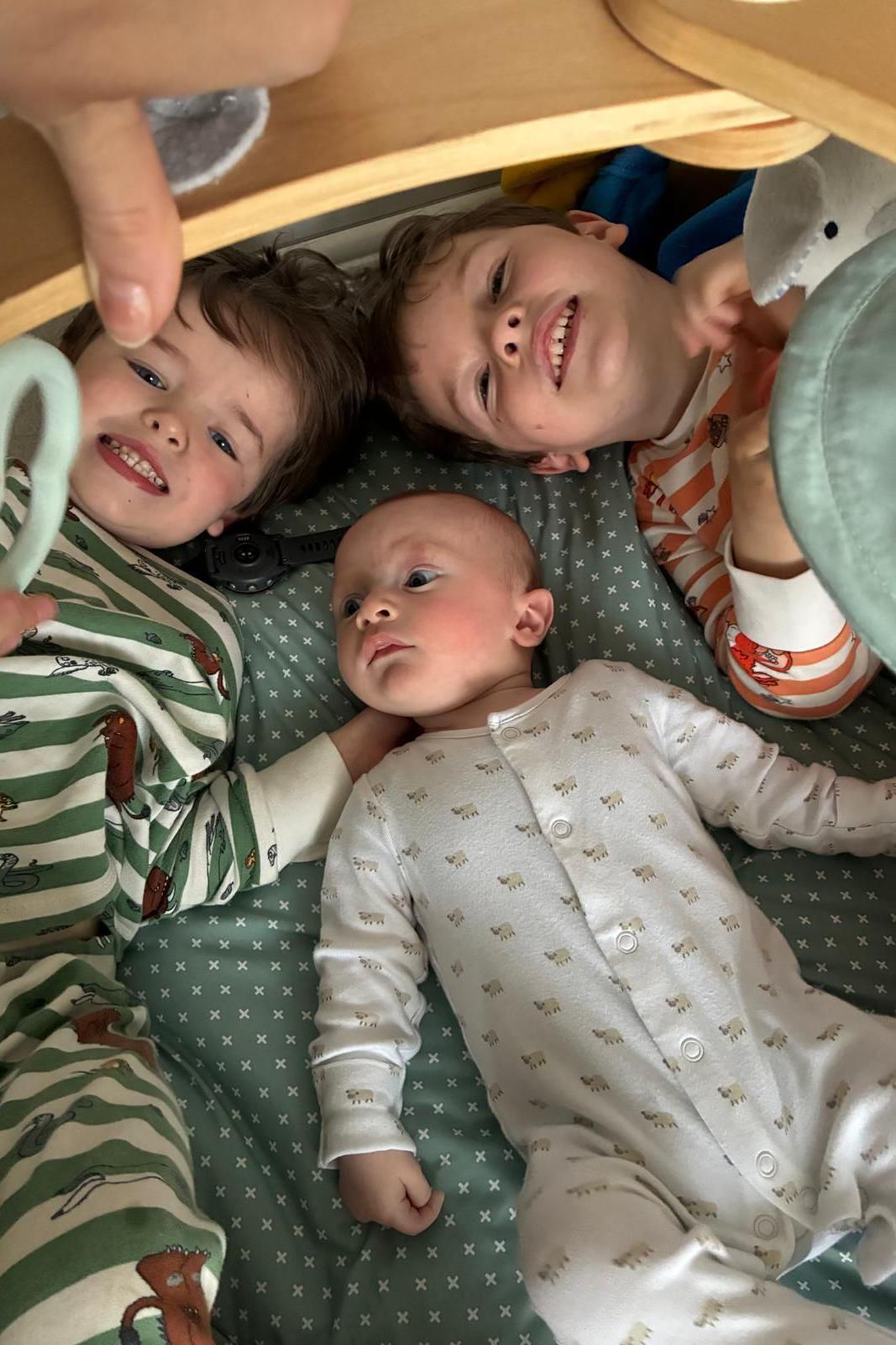 Macs with siblings Caio, four, and Gruff, three