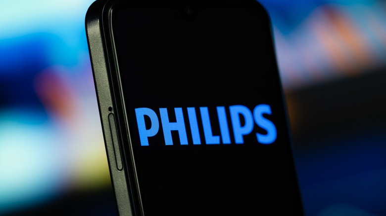 Philips logo on a smartphone.