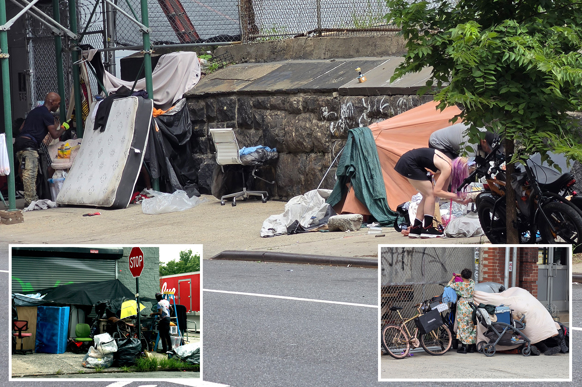 Stubborn vagrants at NYC’s Intrepid encampments set up new shelters in game of cleanup whack-a-mole