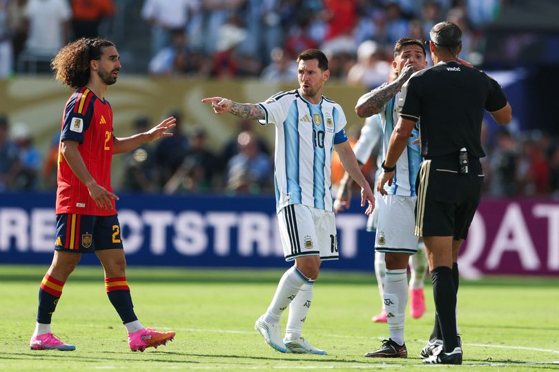 Messi was called out for attempting to get Marc Cucurella sent off