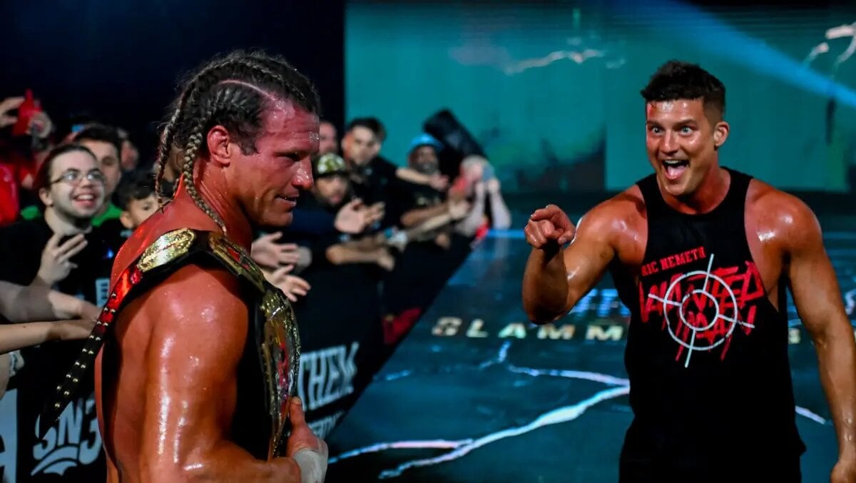 Ryan and Nic Nemeth at TNA Slammiversary, after Nic became a 2-time TNA World Champion (TNA Wrestling)