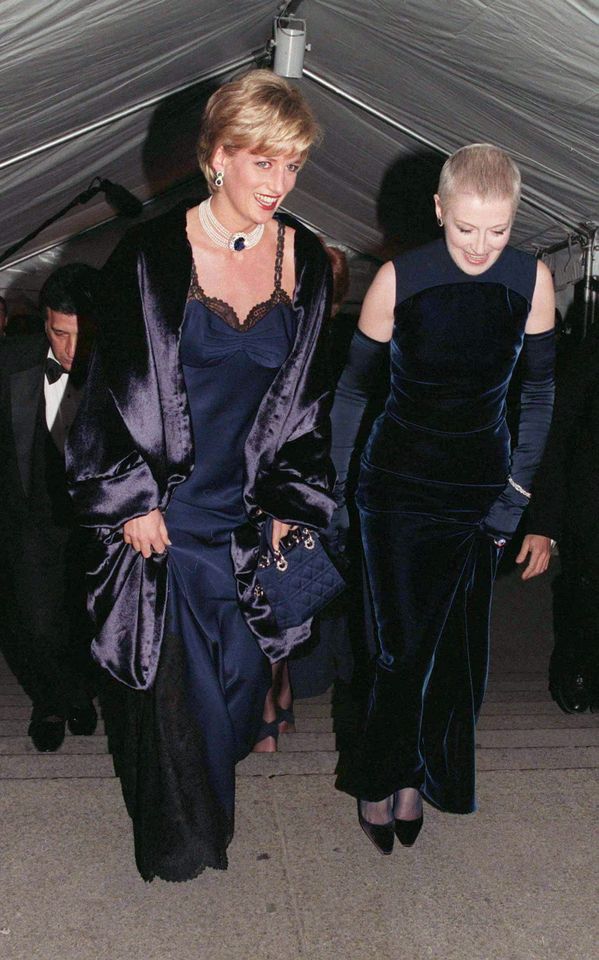 Princess Diana and Liz Tilberis at the Met Gala in New York City on December 9, 1996.