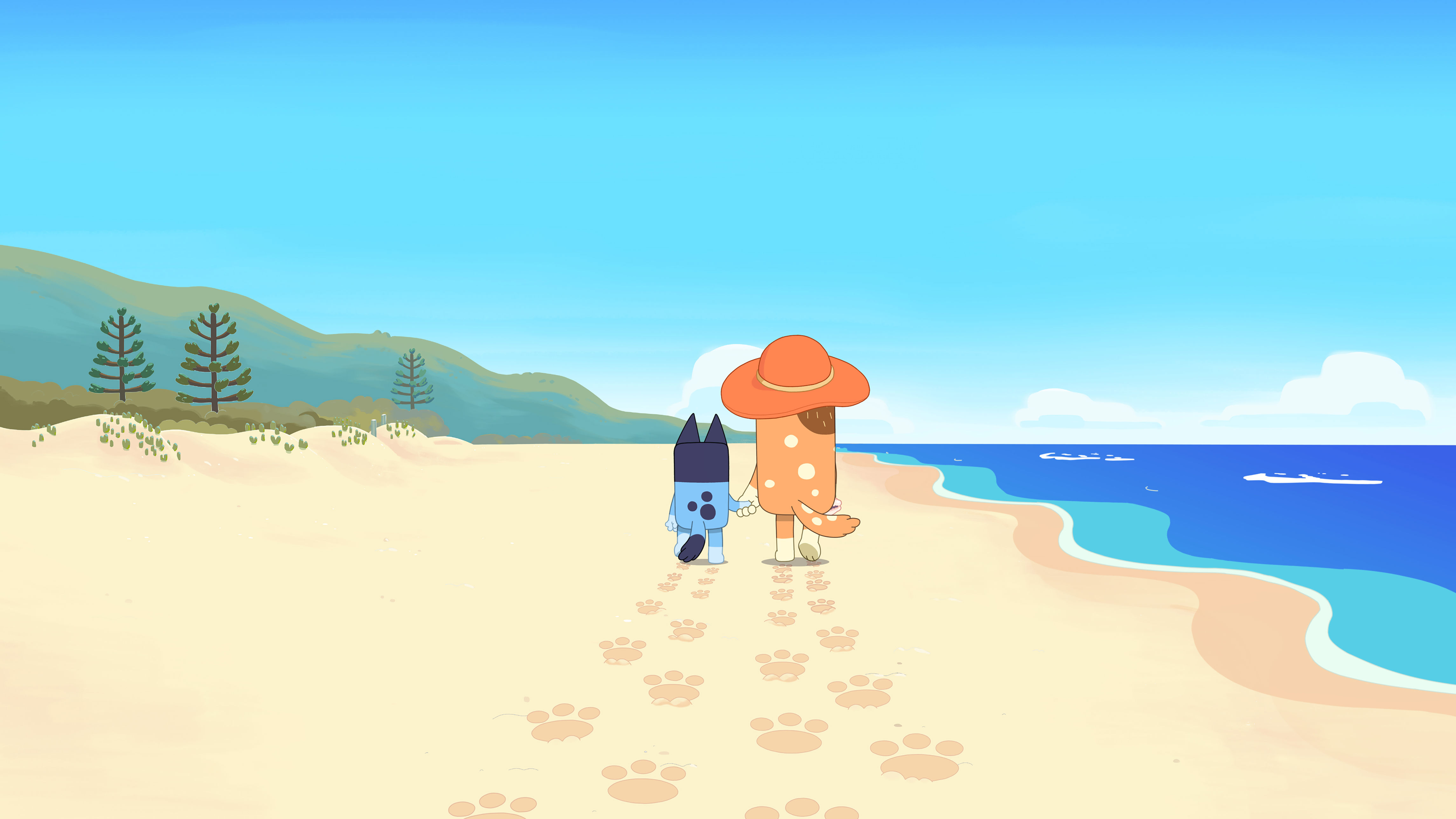 A still from Bluey episode ‘The Beach’, which was dubbed in Australian Indigenous language Yolnu Matha (Bluey/BBC/PA)