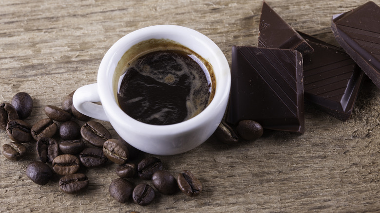 For a richer cup of coffee, add a drizzle of chocolate syrup