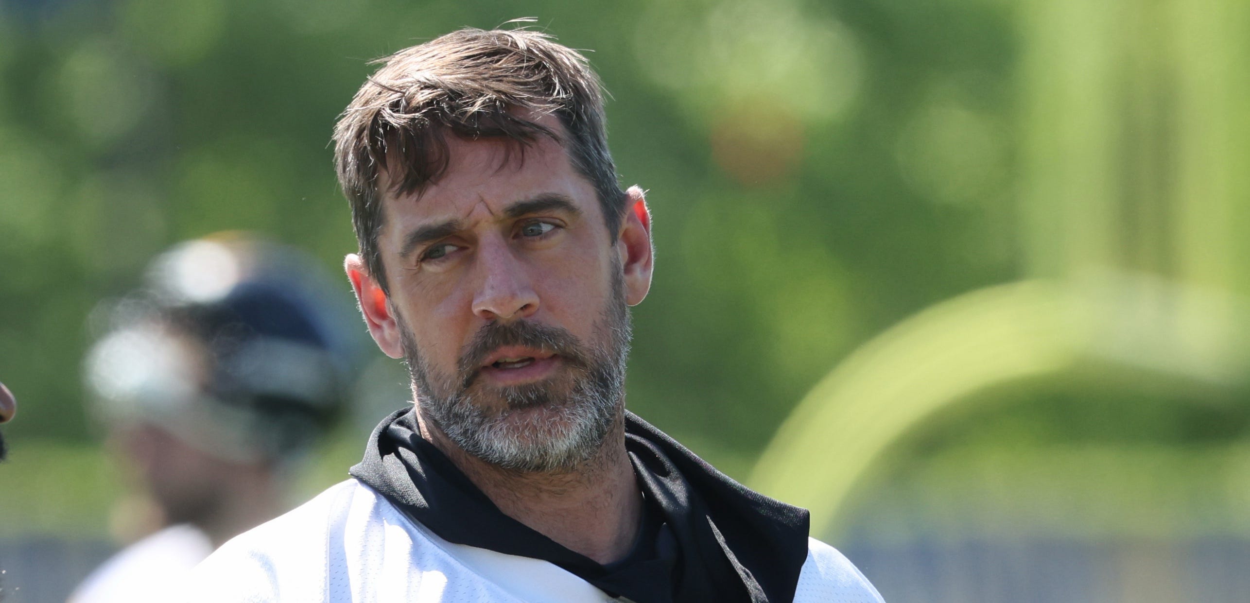 May 28, 2026; Pittsburgh, PA, USA; Pittsburgh Steelers quarterback Aaron Rodgers (8) participates in OTA drills at the UPMC Rooney Sports Complex. Mandatory Credit: Charles LeClaire-Imagn Images