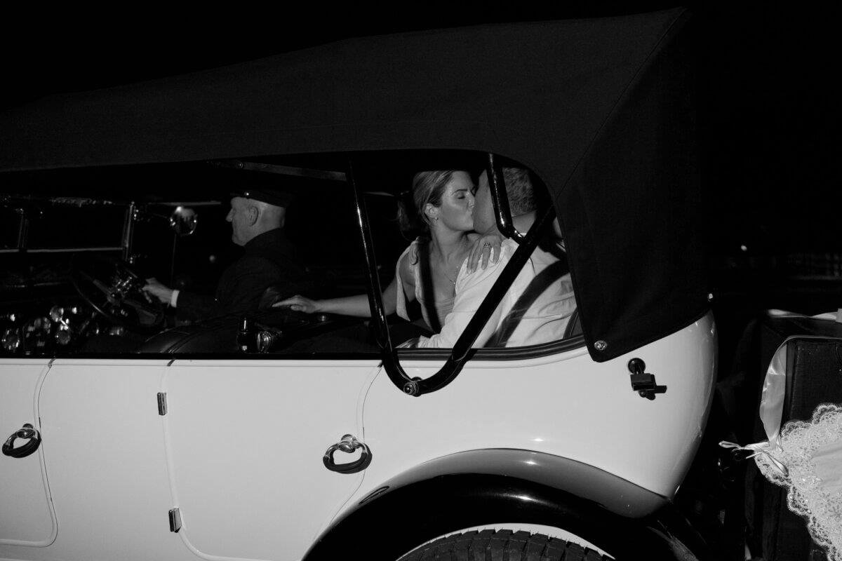 The couple’s surprise getaway car was the perfect end to the perfect day. Image: Rachel Fugate Photography