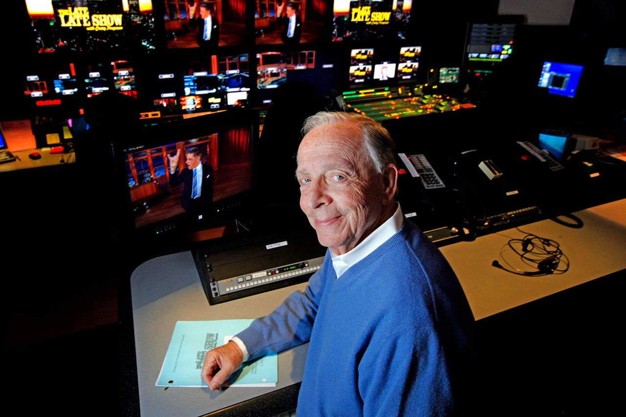 Producer Peter Lassally is photographed at CBS Television City in Los Angeles, CA on February 19, 2013. Lassally produced the late night shows of Johnny Carson, David Letterman, Craig Ferguson and Arthur Godfrey.