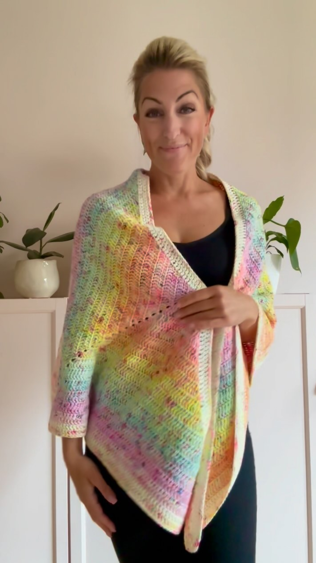 This crochet wrap brings a new twist to handmade fashion