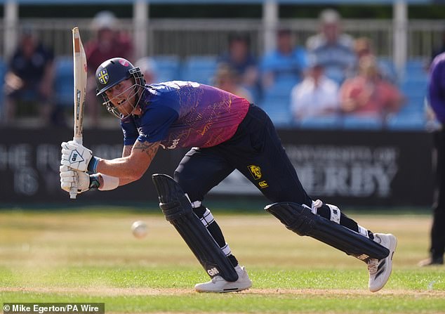 Ben Stokes struck an unbeaten 108 to thrill fans watching the One-Day Cup clash at Derby
