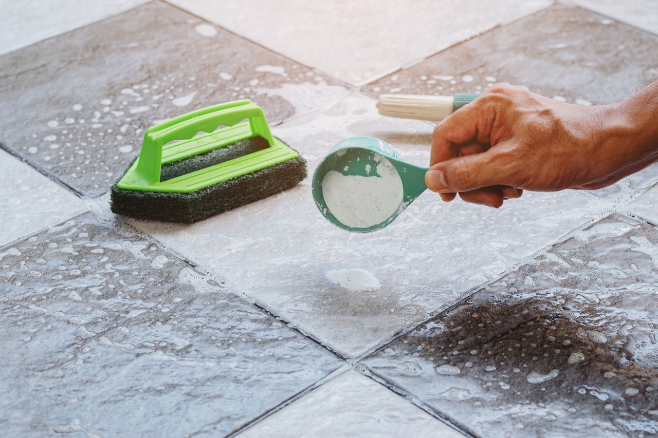 Baking soda on tile