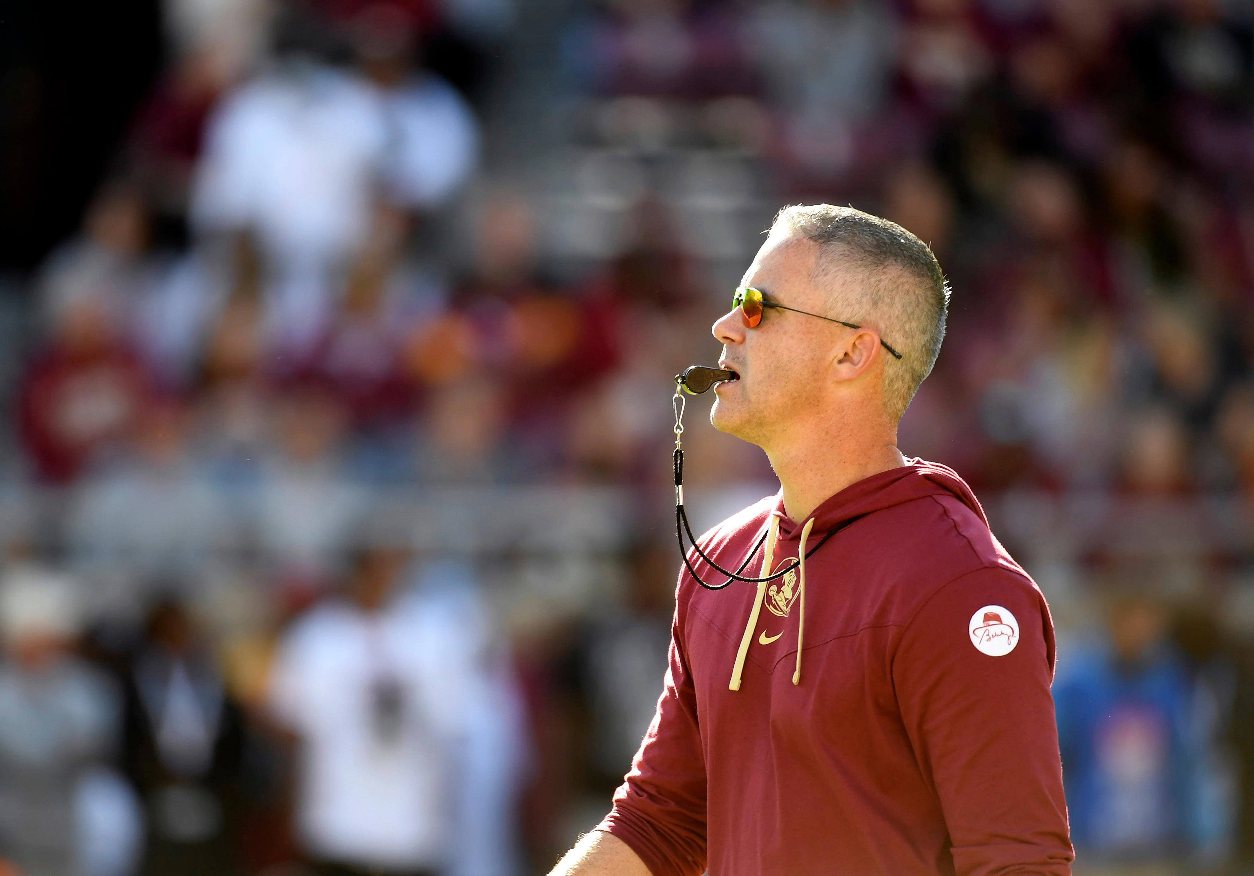 Nov 13, 2021; Tallahassee, Florida, USA; Florida State Seminoles head coach Mike Norvell before the game against the Miami Hurricanes at Doak S. Campbell Stadium. Mandatory Credit: Melina Myers-USA TODAY Sports