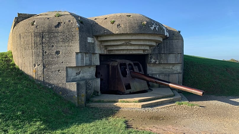 The German battery at Longues-sur-Mer