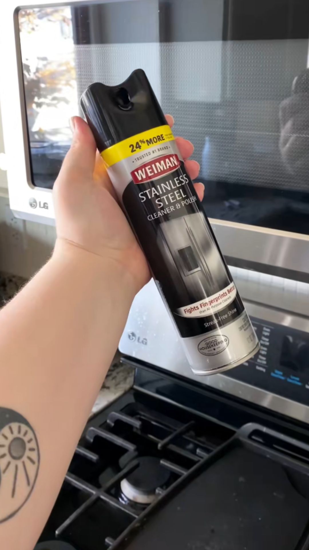 Cleaning a messy microwave after two weeks of use